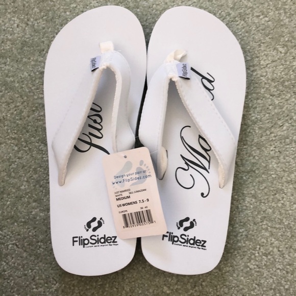 just married flip flops